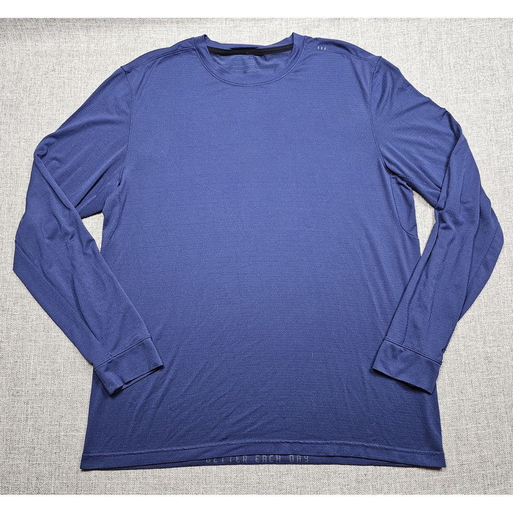 Lululemon Shirt Mens XL Blue Long Sleeve Athletic Better Each Day Running Gym